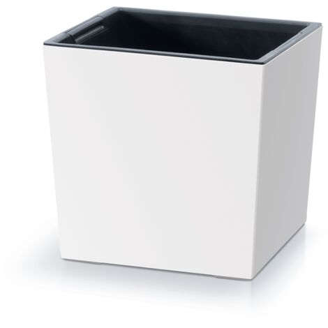 Pot de fleurs carré bas URBI DURS240L  Blanc