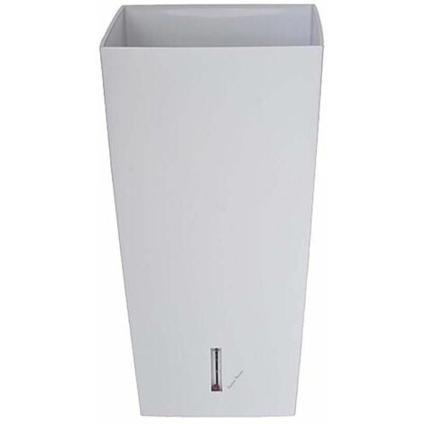 RIVIERA Pot de fleurs carré Eva New en plastique - 28 x 28 x H 52 cm - 31 L - Blanc