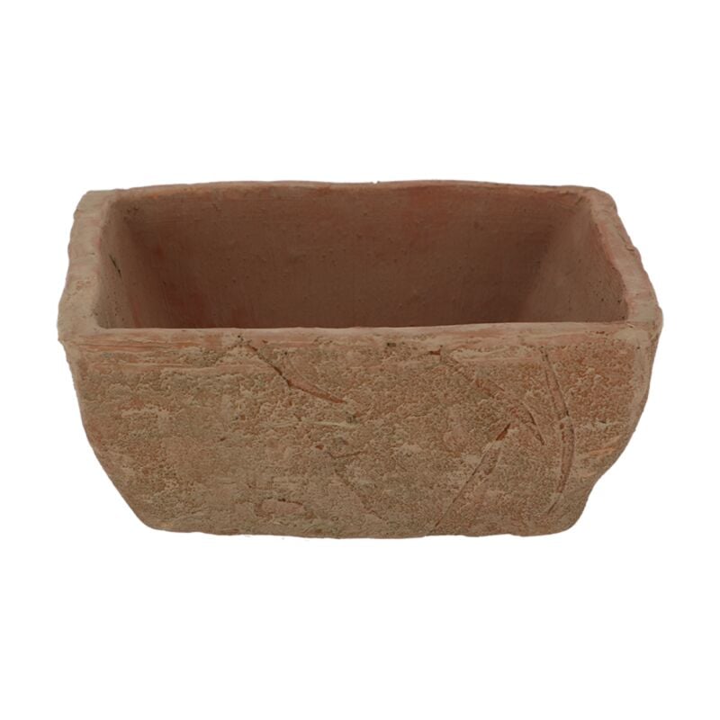 Ac-deco - Pot de fleurs carré en terre cuite - Terracotta - 19,7 x 19,7 x h 8,3 cm - Livraison gratuite