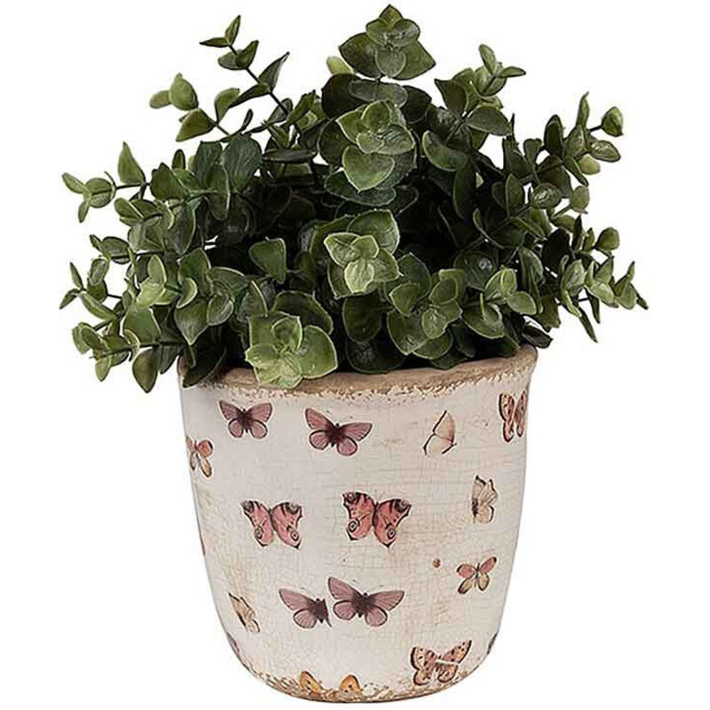 La Grande Prairie - Pot de fleurs céramique beige rose 13x12x12cm