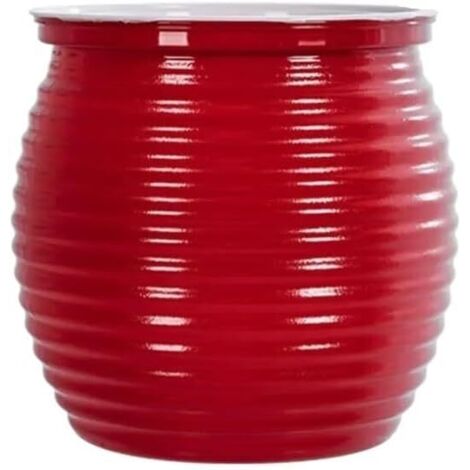 Pot de fleurs créatif à absorption automatique, vase en plastique transparent, double couche d'absorption d'eau automatique, bassin hydroponique pour les paresseux (rouge)