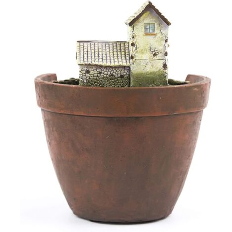 Pot de fleurs créatif avec plantes artificielles, plantes comestibles à faire soi-même, décoré d'un mini jardin féérique suspendu