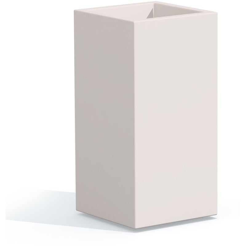 Pot de fleurs carré jardinière en résine h 80 mod. Cube Top 40x40 blanc