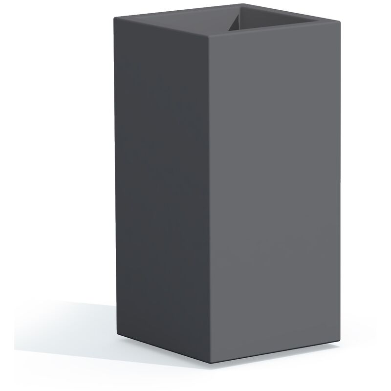 Pot de fleurs carré jardinière en résine h 80 mod. Cube Top 40x40 gris