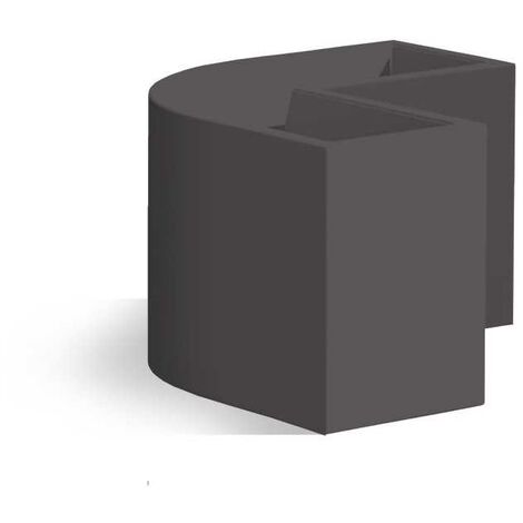 Jardinière angulaire en résine 80x80x35 CM – Couleur anthracite – Finition sablée – Matériaux résistants aux chocs et intempéries – Monacis