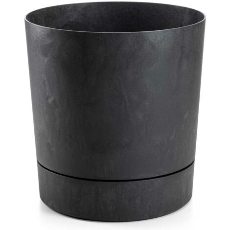 Pot de fleurs d'azalée avec soucoupe à recycler