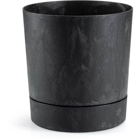 Pot de fleurs d'azalée avec soucoupe à recycler