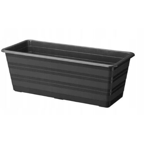 Pot de fleurs de balcon Draco 60 cm anthracite – Jardinière en plastique résistant aux UV – Pour compositions florales luxuriantes
