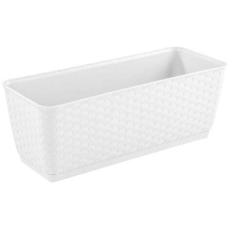Pot de fleurs de balcon DRL400PW avec support  Blanc