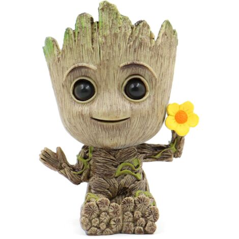 Pot de fleurs décoratif Bébé Groot avec trou de drainage, cache-pot original pour plantes d’intérieur