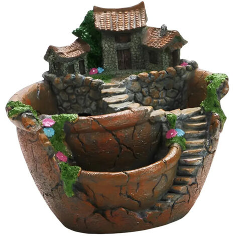 Pot de fleurs double face en résine pour plantes d'intérieur
