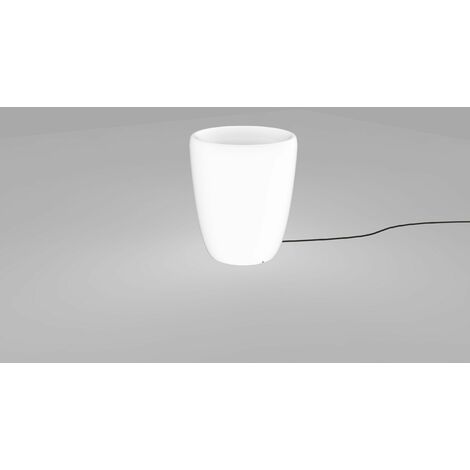 Pot de fleurs éclairé avec câble Prise Ø 35 cm Blanc E27 Lampe d'extérieur Lumière décorative Pot Outdoor
