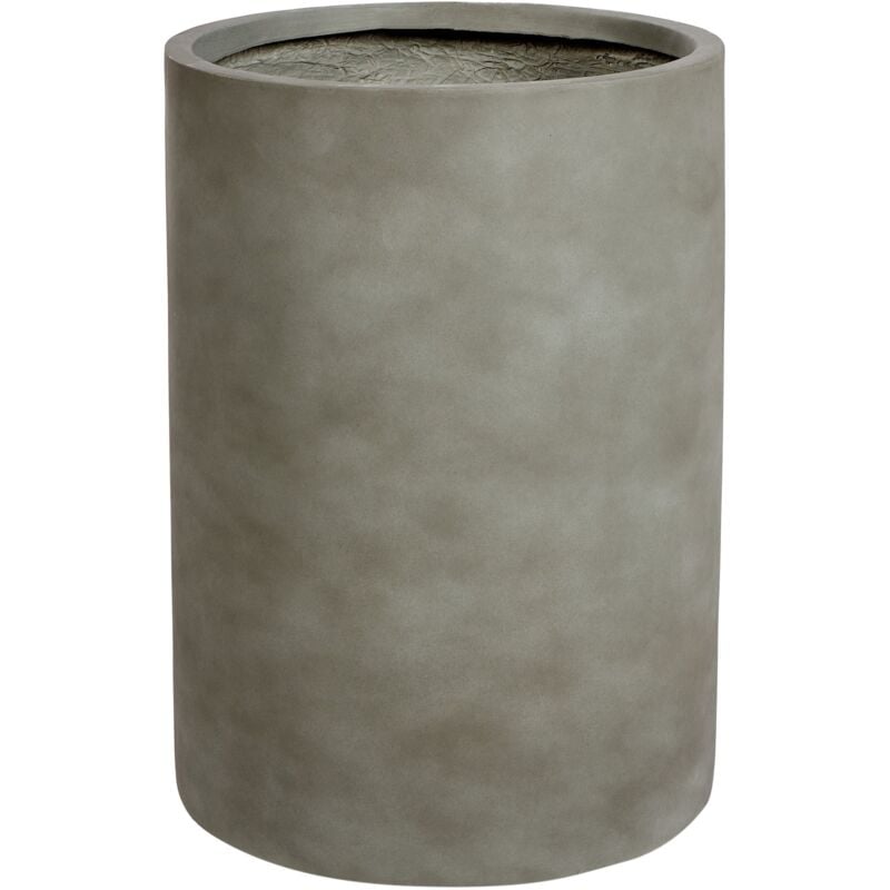 Beliani - Pot de Fleurs Effet Béton MgO 36 x 36 x 51 cm Intérieur Extérieur Rond Gris Eucommia