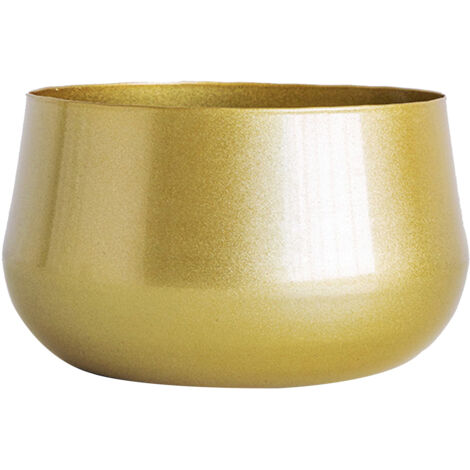 Pot de Fleurs Élégant - Material Iron - Copper Yellow - 18x16x10.5cm & 16x15x14.5cm - Drainage - Décoration Intérieur et Jardins