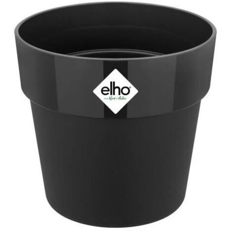 Pot de fleurs Elho Ø22xH20cm noir en plastique recyclé avec réservoir d'eau intégré