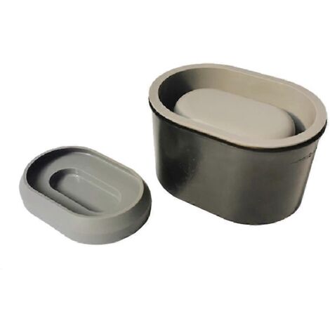 Pot de fleurs en béton avec couvercle, moule en résine époxy ovale pour soucoupe, moule en silicone pour loisirs créatifs et décorations.