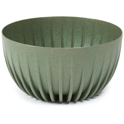 Pot de fleurs en bois écologique décapé vert 24xh14