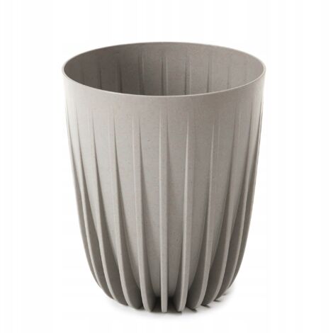 Pot de fleurs en bois et plastique Mira Eco avec insert, 14,5 cm, gris
