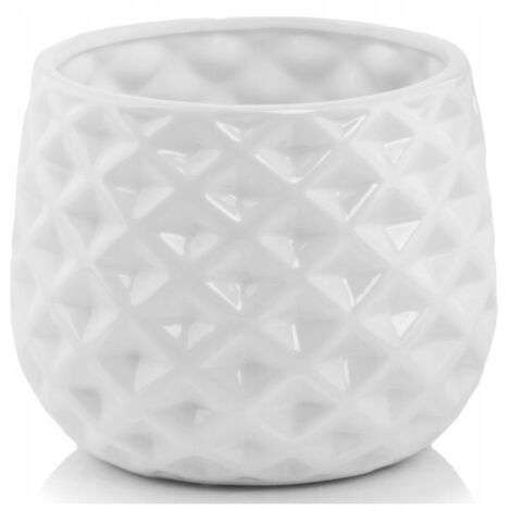 Pot de fleurs en céramique blanc 14 cm