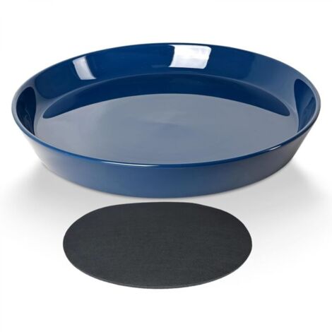 Pot de fleurs en céramique bleu de 18 cm de diamètre extérieur, adapté aux bacs à fleurs d'intérieur et d'extérieur, 1 pièce