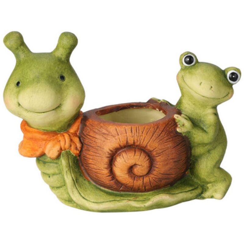 Progarden - Pot de fleurs en céramique en forme de grenouille, 15 cm