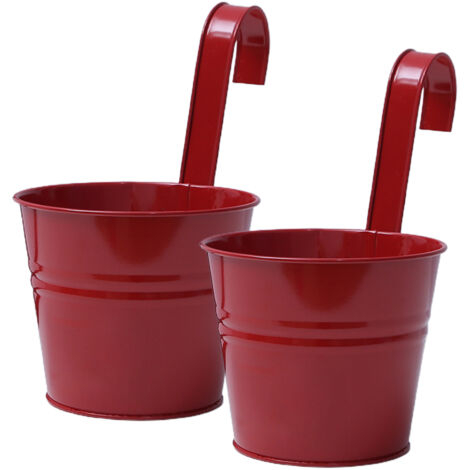 Pot de fleurs en fer étanche pour décoration extérieure et bureau - 2 pots de 14.5cm