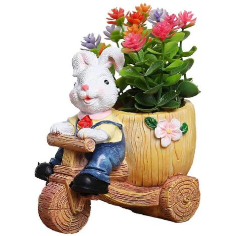 Pot de fleurs en forme de lapin de Pâques, pour plantes grasses, B