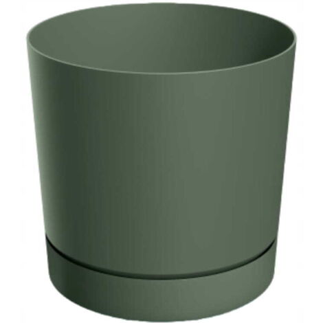 Pot de fleurs en pin vert avec soucoupe 11 cm Tubo