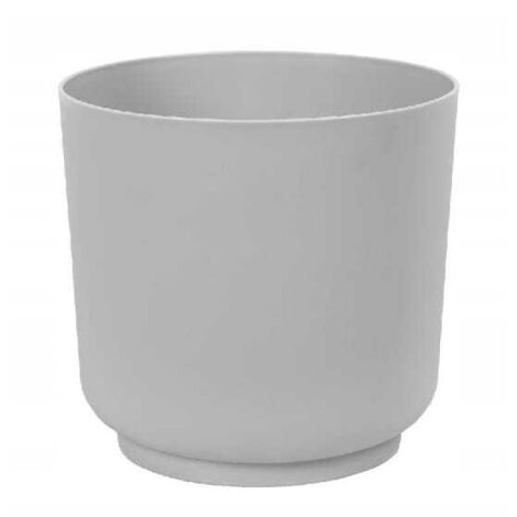Pot de fleurs en plastique 13 x 12,5 cm, finition platine mate
