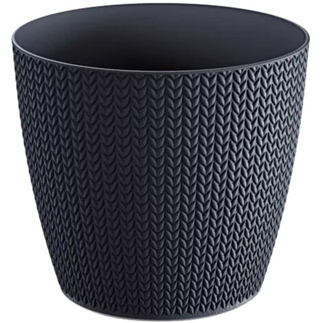 Pot de fleurs en plastique 1L WHEATY 128x128x112 mm, Anthracite