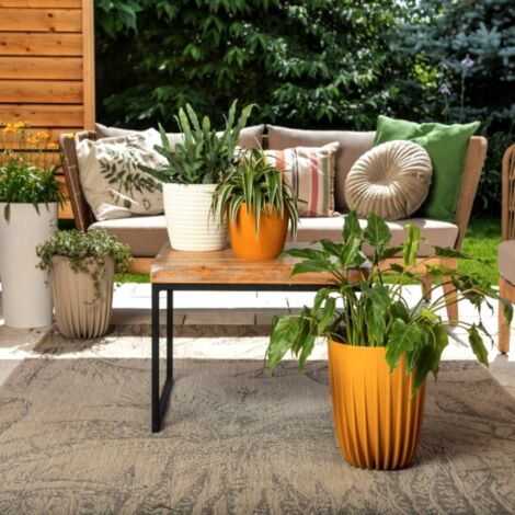 Pot de fleurs en plastique avec insert Mira Eco 14,5 cm gris