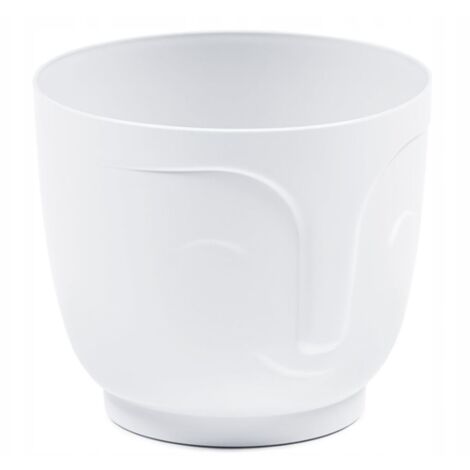 Pot de fleurs en plastique blanc Atena 14,3x16,5 cm