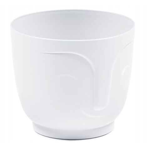 Pot de fleurs en plastique blanc Atena 14x12,5 cm