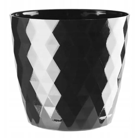 Pot de fleurs en plastique noir Cristal 20 x 18 cm