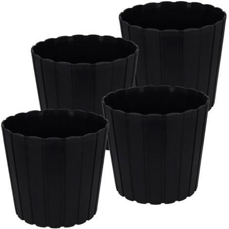 Pot de fleurs en plastique pour fleurs et herbes sur balcon ou terrasse, anthracite, 29 cm, lot de 4.