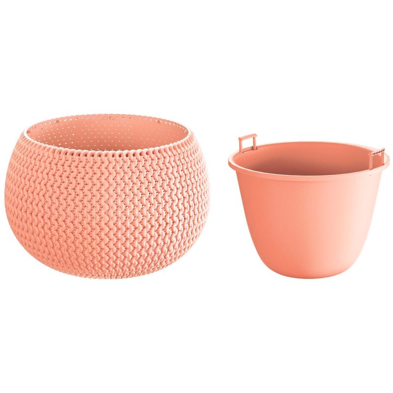 Prosperplast - Pot de fleurs en plastique Splofy Bowl round peach 37 (longueur) x 37 (largeur) x 21 (hauteur) cm