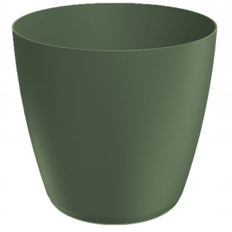 Pot de fleurs en plastique vert foncé 17,8 x 16,4 cm, couvercle décoratif Mate