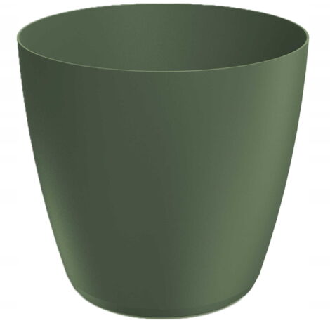 Pot de fleurs en plastique vert foncé, couvercle décoratif 17,8 x 16,4 cm, Mate