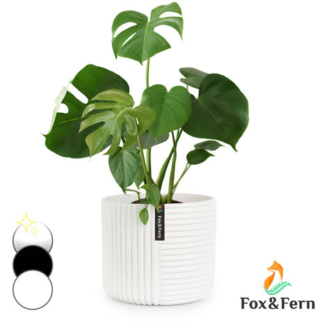 Pot de fleurs en polystone 40cm – Résistant UV et gel – Cache-pot intérieur et extérieur – Grande taille pour plantes variées
