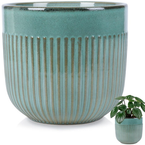 Pot de fleurs en porcelaine verte 17 cm