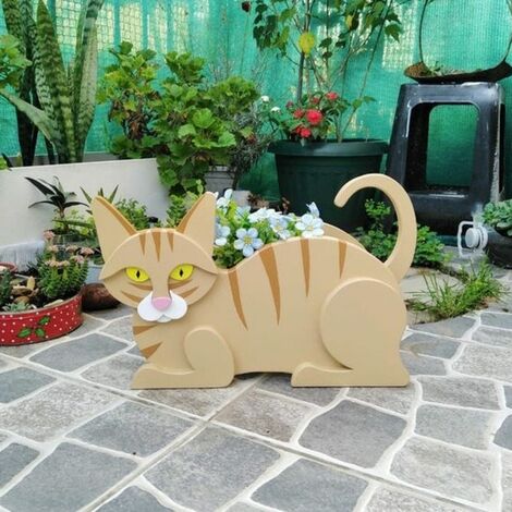 bricolage mini-chat animal herbe verte plante en pot bureau de bureau décoration 