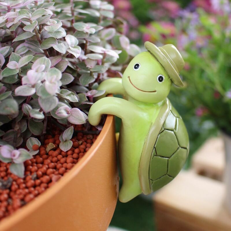 Pot de fleurs en résine en forme de tortue pour pot de fleurs, décoration de pot de fleurs grimpante, pour jardin, clôture, balcon, terrasse, cour