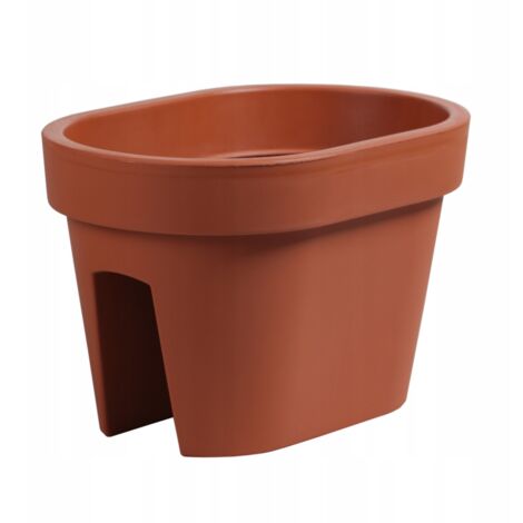 Pot de fleurs en terre cuite DLOFR400-R624 pour balcon ou balustrade.