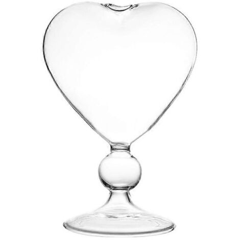 Pot de fleurs en verre en forme de cœur, vase de table, pot de fleurs, décoration intérieure, décoration de mariage ou de fête
