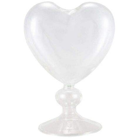 Pot de fleurs en verre, vase en forme de cœur, vase décoratif sur pied pour la maison, vase de bureau décoratif.