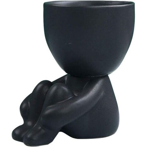 Pot De Fleurs Exterieur,Vase Exterieur Pot De Fleur en Résine Humanoïde Fleur Séché Décoration De Jardin Vase Vintage Visage Sculpture Cache-Pot Bureau Décor À La Maison Cadeau Fleurs Créatif Vase