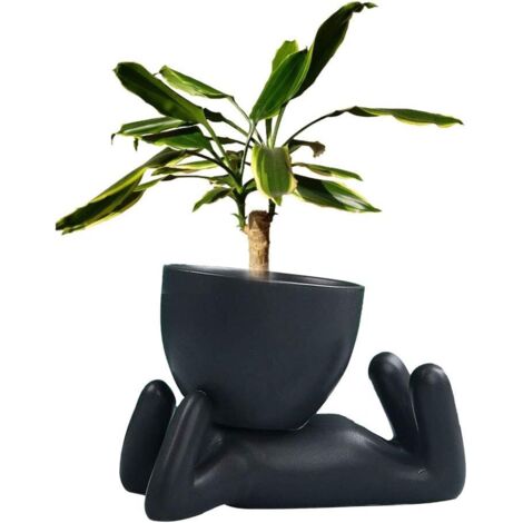 Pot De Fleurs Exterieur,Vase Exterieur Pot De Fleur en Résine Humanoïde Fleur Séché Décoration De Jardin Vase Vintage Visage Sculpture Cache-Pot Bureau Décor À La Maison Cadeau Fleurs Créatif Vase