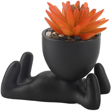 Pot de Fleurs Figurines Céramiques pour Succulentes [3 Pots] Cute Home Décor