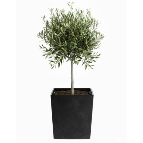 Pot de fleurs Flore en béton noir h41x39,5x39,5 cm