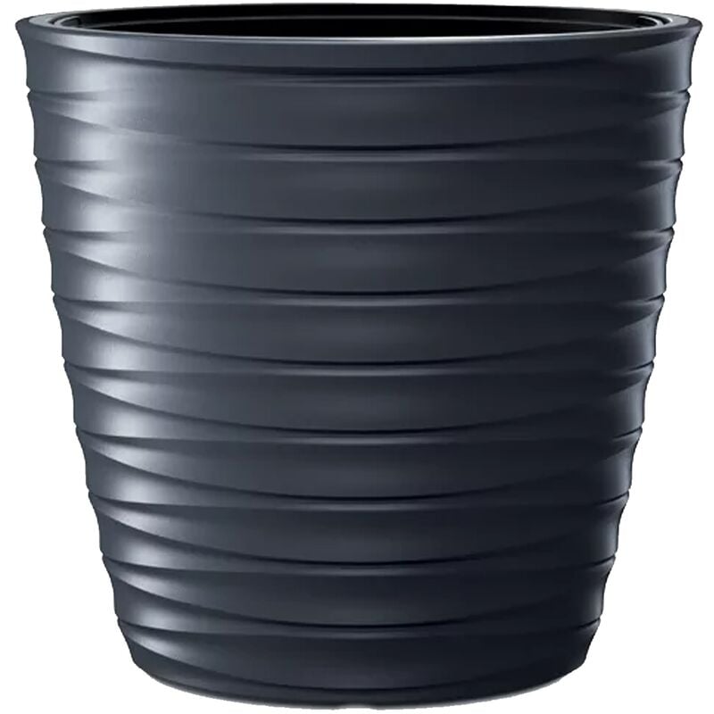 Prosperplast - Pot de fleurs avec pot intérieur 44L, ovale, Anthracite, 383x383x579 mm - Anthracite